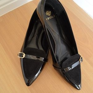 Isola Black Patent & Suede Flats (Sz 8)